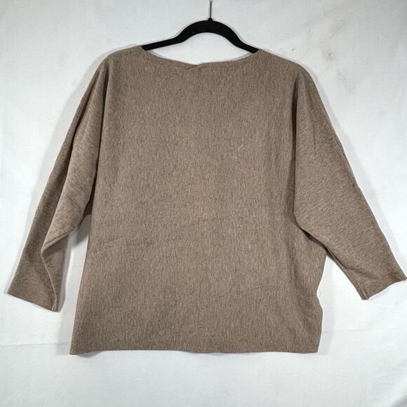 AAEDA Hazelnut Tan Dolma Sleeve Sweater Floral Accents  Pullover - Picture 6 of 12